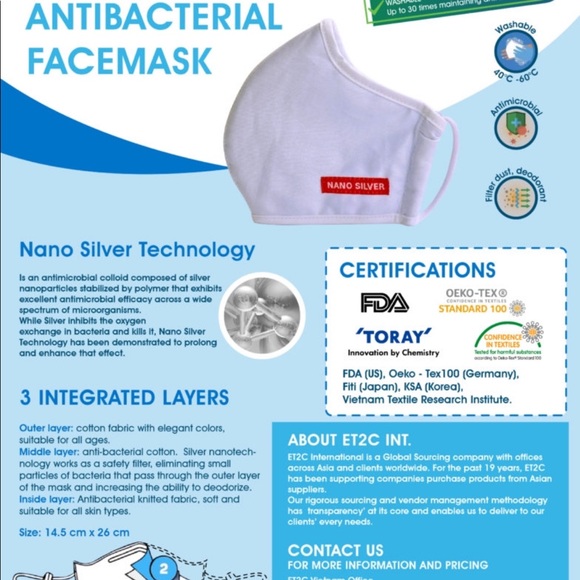 10 face masks three layers - reusable - washable - Picture 7 of 8